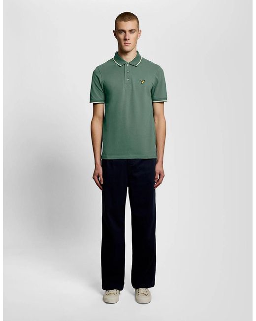 Lyle & Scott Green Tipped Polo Shirt for men