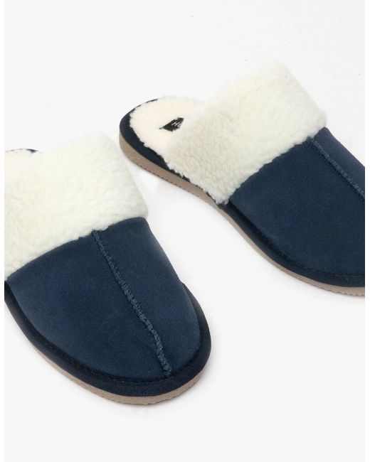 Hush Puppies Blue Arianna Suede Mule Slippers