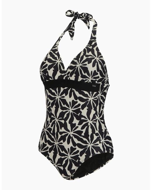 Regatta Black Ladies Flavia Ii Abstract Floral One Piece Swimsuit