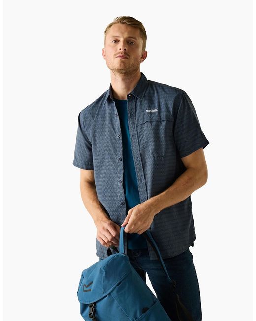 Regatta Blue Mindano Triangle Short-Sleeved Shirt for men