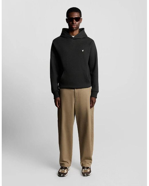 Lyle & Scott Black Diagonal Weave Hoodie for men
