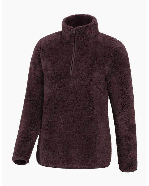 Mountain Warehouse Purple Ladies Teddy Fleece Quarter Zip Fleece Top