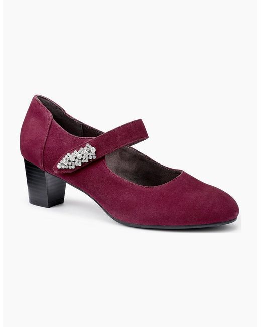 Hotter Purple Duet Wide Fit Mary Jane Shoes