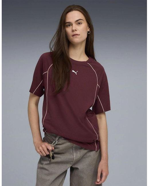 PUMA Brown Sport Relaxed Tee Oversized Fit T-Shirt