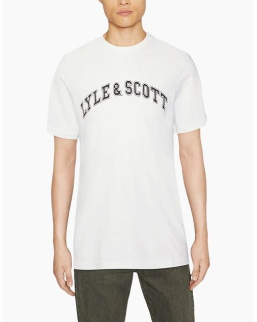 Lyle & Scott Gray Lyle & Scott Short Sleeve T Shirts Crew Neck Summer Logo Printed T Shirt for men