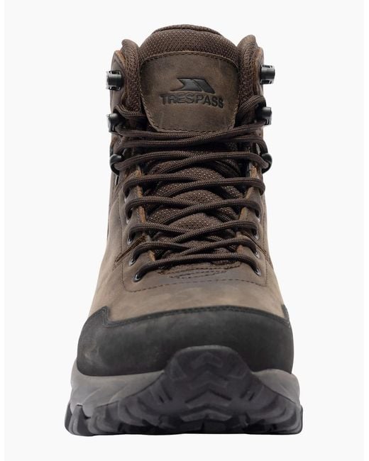 Trespass Brown Stride Leather Walking Boots for men