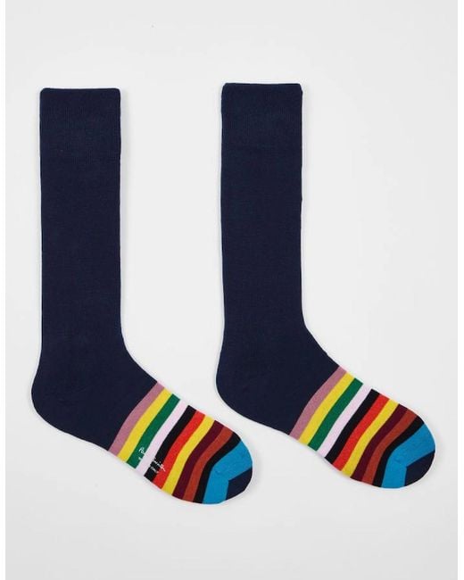 Paul Smith Blue Carter Tipping Socks 47 for men