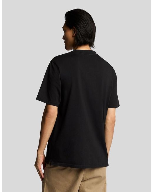 Lyle & Scott Black Oversized Cotton Crew Neck T-Shirt for men
