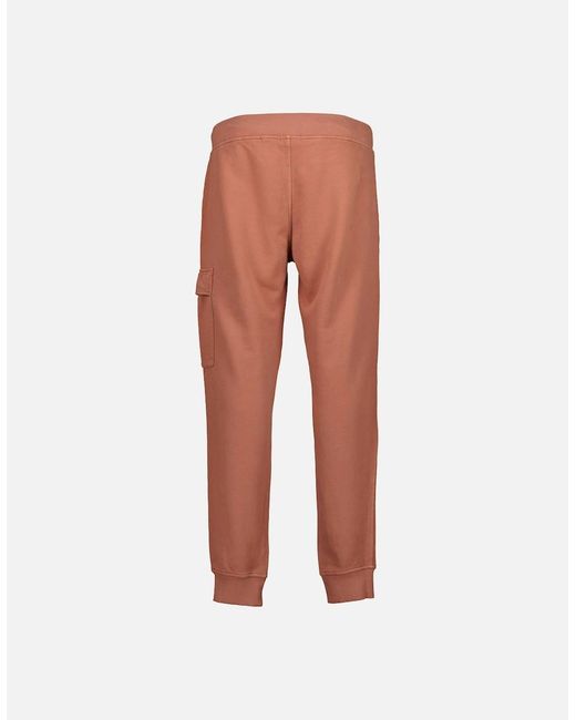 C P Company White Brushed Fleece Lens Sweatpants for men