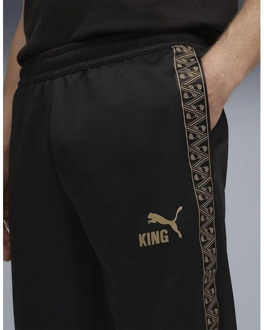 PUMA Black King Anthem Performance Tracksuit Bottoms for men