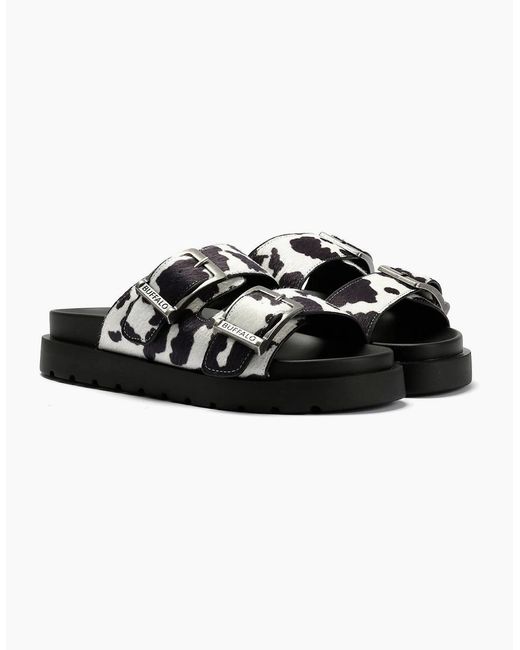 Buffalo Black Raya Ari Cow Sandals