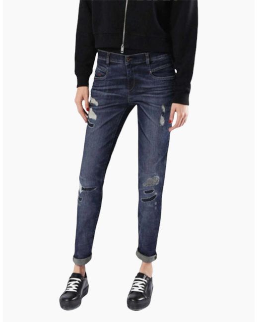 DIESEL Blue Belthy 0854T Jeans Distressed Slim Fit Casual Dark Denim Pant