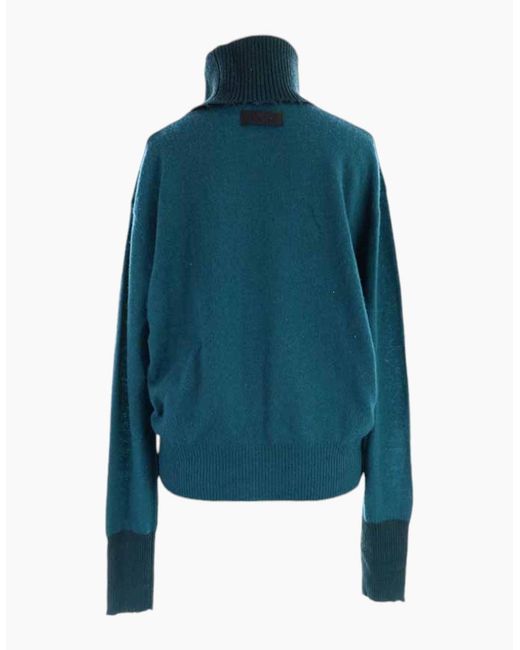 DIESEL Blue M Hacny Sweatshirt Turtle Neck Cardigan Pullover Jumper Italy