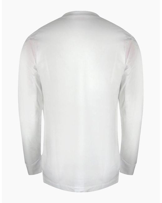 DIESEL White Denim Division Logo Long Sleeve T-Shirt for men