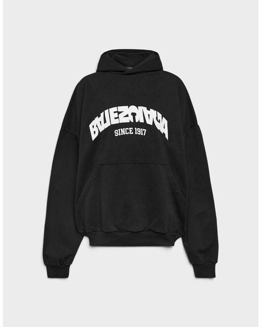 Balenciaga Black Round Backflip Logo Hoodie for men
