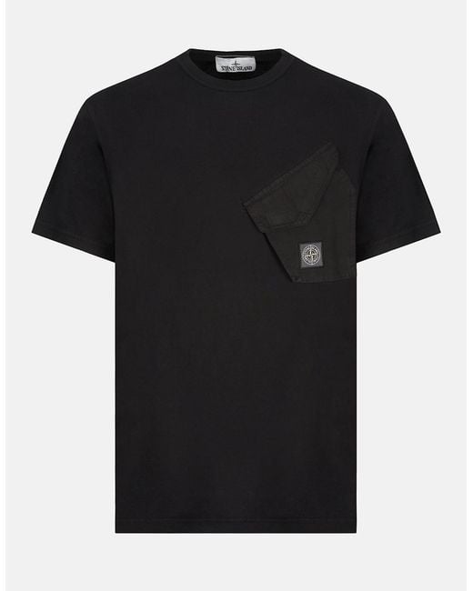 Stone Island Black Slant Pocket 2100008 T Shirt for men