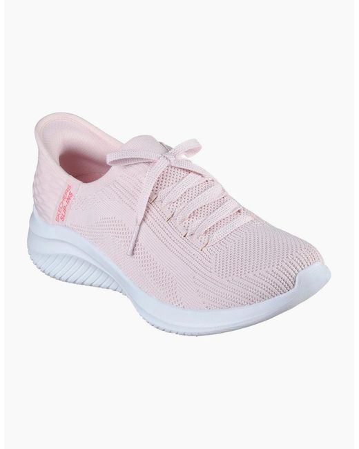 Skechers Pink Ultra Flex 3.0 Brilliant Path Textile Light Trainers
