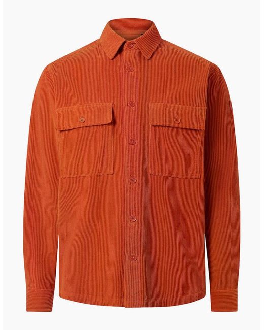 Belstaff Orange Ravine Corduroy Shirt Burnt for men