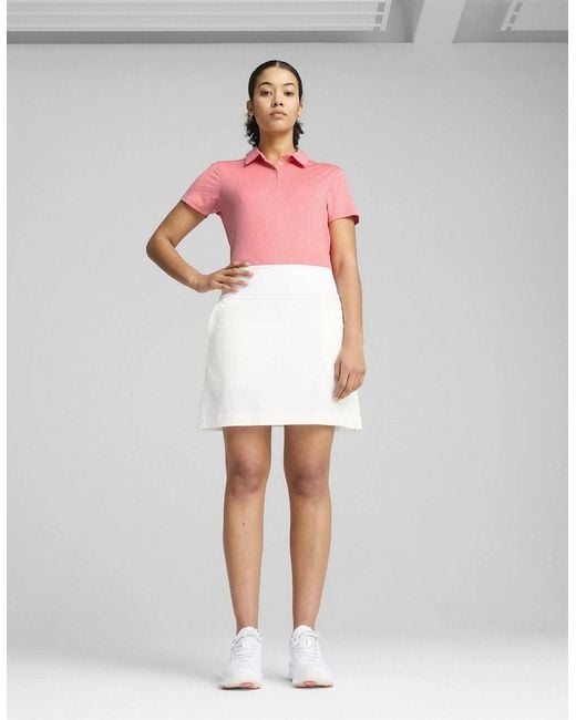 PUMA Pink W Mattr Lianas Jacquard Ss Polo Shirt