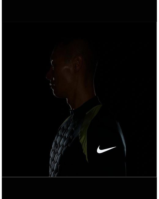 Nike Green Zip Neck Raglan Sleeve Slim Fit Drill Top for men