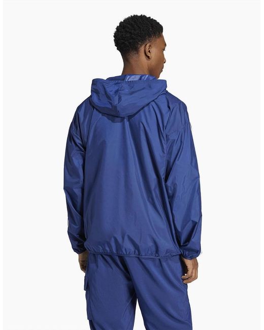 Adidas Blue 3-Stripes Windbreaker for men