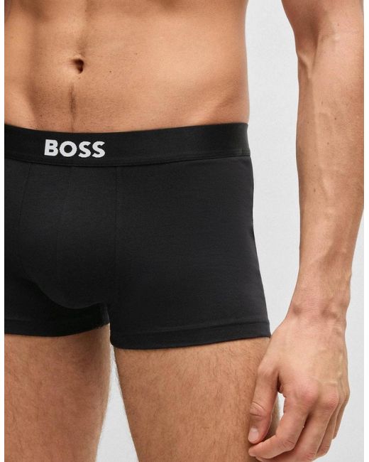 Boss Black Boss 3-Pack Stretch-Cotton Trunks With Logo Waistbands for men