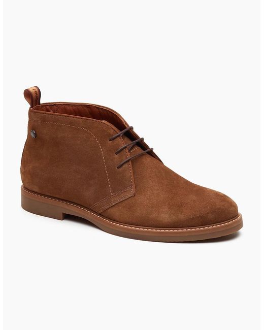 Base London Brown London Carlton Chukka Leather Ginger Boots for men