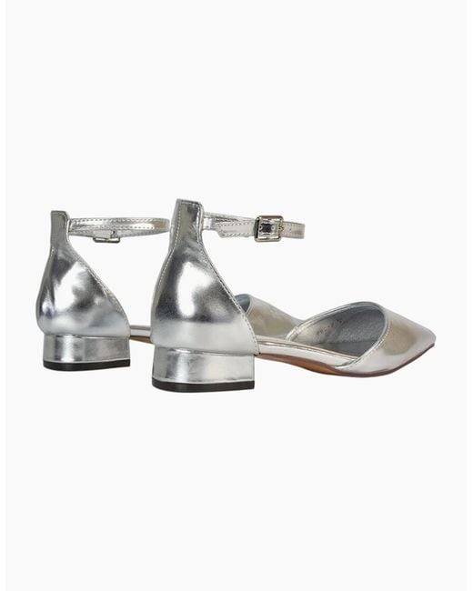 XY London Ladies Jenny Metallic Low Heel Court Shoes