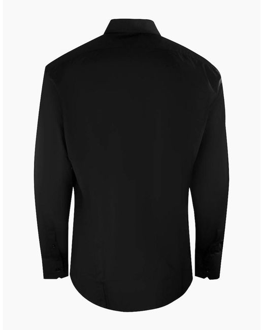 Aquascutum Black Plain Long Sleeve Shirt for men