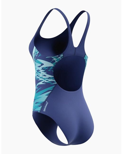 Speedo Blue Ladies Hyperboom Splice Muscleback One Piece Swimsuit
