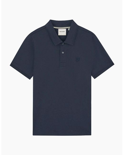 Lyle & Scott Blue Lyle & Scott Pintuck Cuff Polo Shirt for men