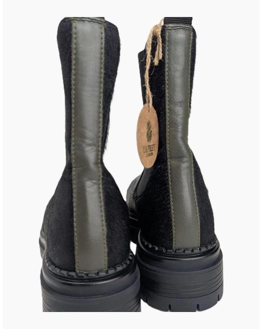 Osprey Black London The Hampton Chelsea Leather/Pony Hair Boots