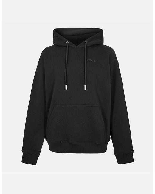 Off-White c/o Virgil Abloh Black Oversize Fit Hooded Neck Drop Shoulder Sweatshirt for men