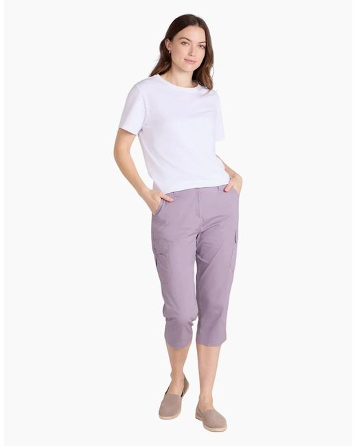 Mountain Warehouse Purple Ladies Coastal Stretch Capri Cargo Trousers