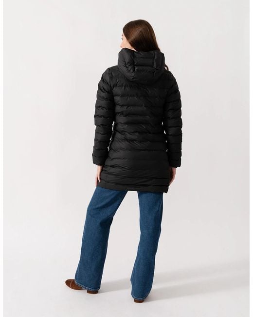 Rains Blue Lohja Long Puffer Curve Jacket