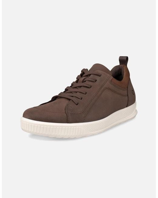 Ecco Brown Byway Nubuck Leather Trainers for men