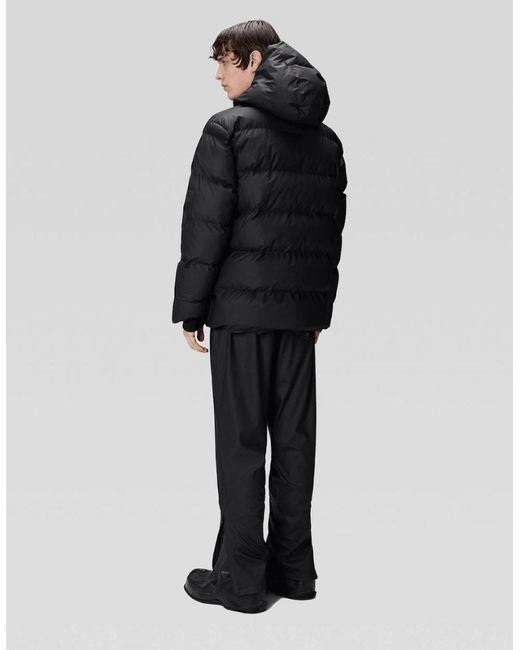 Rains Black Alta Puffer Jacket