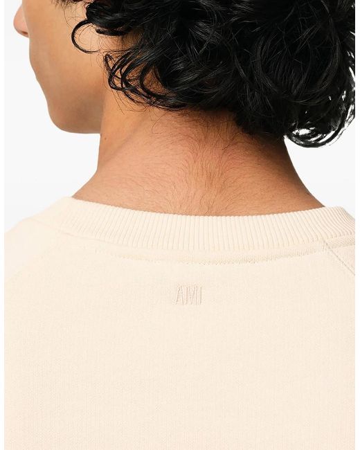 AMI Natural Heart Patch Sweatshirt Cream for men