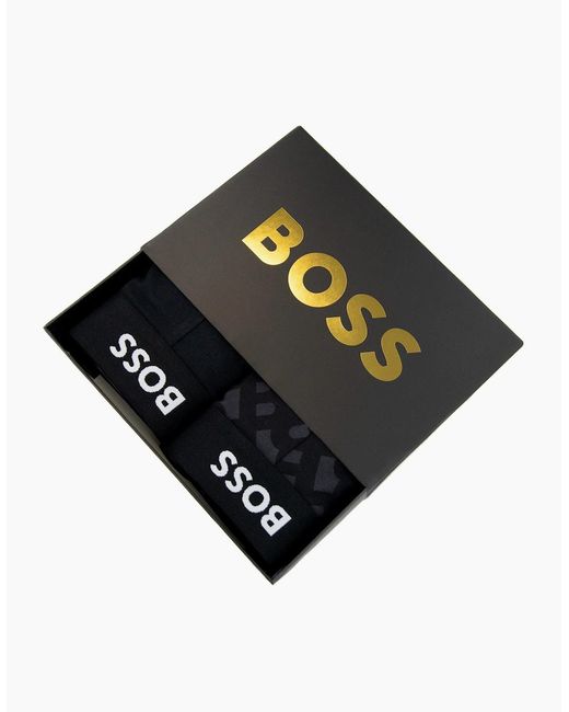 Boss Black Two Pack Of Boxer Briefs With Logo Waistbands 001 for men