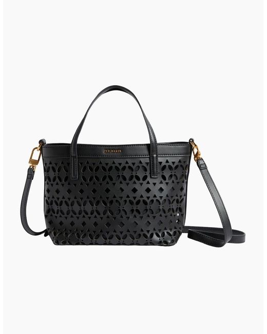 Ted Baker Black Lissann Laser Cut Mini Shopper Bag