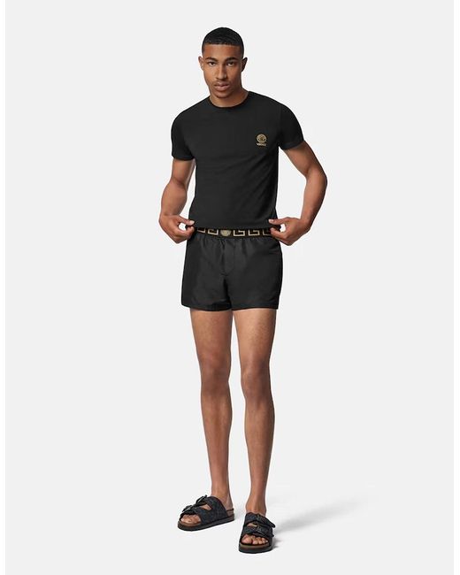 Versace Black Greca Swimshorts for men