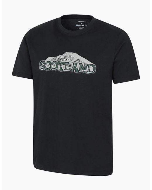 Mountain Warehouse Black Scotland Short-Sleeved T-Shirt for men