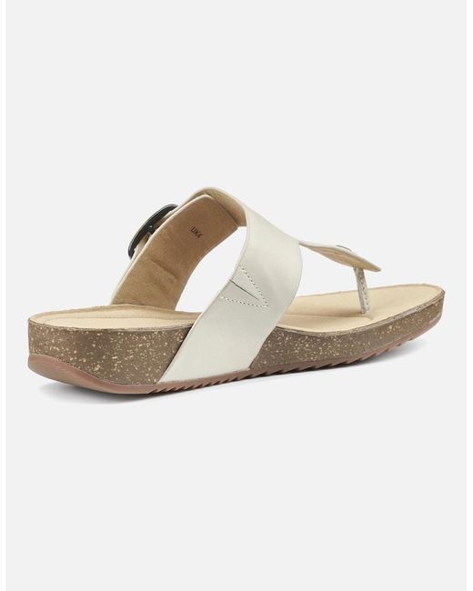 Hotter White Resort Toe Post Sandals
