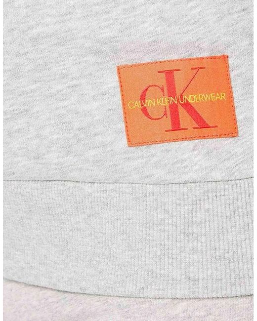 Calvin Klein Gray Monogram Pyjama Top, Heather