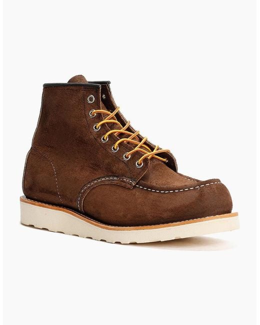 Red Wing Brown 8836 6 Inch Moc Toe Suede Chocolate Boots for men
