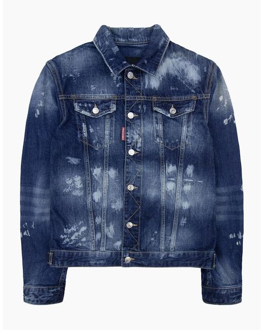 DSquared² Blue Mid Wash Over Jean Denim Jacket Denim 470 for men