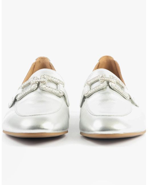 Gabor White Jackie Loafers