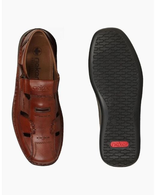 Rieker Brown Founder Fisherman Sandals for men