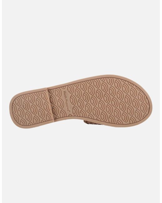 Hush Puppies Brown Hetty Slide Leather Tan Wide Sandals