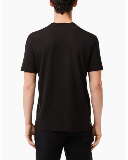 Lacoste Black Th7618 T Shirts Short Sleeve Crew Neck Quick Dry Casual Summer Tee for men